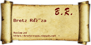 Bretz Róza névjegykártya
